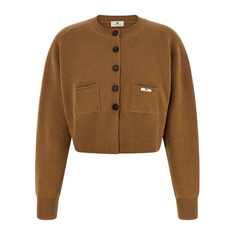 Elisabetta Franchi Brown Wool Women's Cardigan